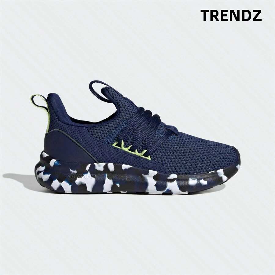 Adidas Lite Racer Adapt 7.0 Dark Blue Cloud White Pulse Lime (GS) JS4347 - 彩色 - 查看 1