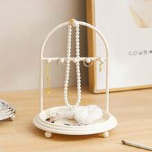 1pc Nordic Style Iron Jewelry Display Stand With Tray - Multicolor - View 6