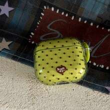 Estuche para auriculares con lunares verdes translúcidos y marrón + anillo circular compatible con Apple Pro 3/Pro 2/ 4/3/2, estuche para auriculares de mujer/minimalista de moda, estuche/funda para auriculares Apple, estuche para auriculares de hombre - Verde - Ver 3