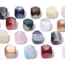 5颗/包 树脂满天星大孔珠，16毫米方形刻面闪光散珠，适用于DIY珠宝制作、手机挂绳、手链 - 珠 - 查看 9