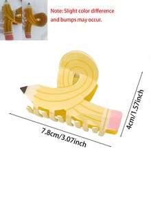 黄色铅笔造型发夹，返校必备发饰，趣味铅笔造型发夹，适合作为教师礼物，既实用又有趣。 - 查看 8