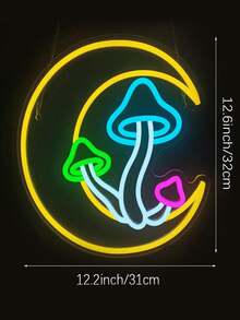 1 Biển đèn LED hình nấm nhiều màu sắc dễ thương trang trí tường, cấp nguồn USB, có công tắc điều chỉnh độ sáng, lý tưởng để trang trí phòng ngủ, phòng khách, sinh nhật, tiệc tùng, phòng chơi game và cửa hàng thú cưng, món quà sinh nhật và lễ hội hoàn hảo. - ánh sáng đa sắc - Xem 14