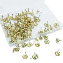 100 Pack Antique Upholstery Tacks Gold 7/16 Inch Decorative Furniture Nails For Sofa Chair Bed DIY Decoration - Gold - View 5