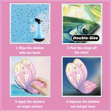 9pcs Watercolor Tulip & Butterfly Window Clings - Spring Floral Removable Glass Stickers, Reusable No Residue, Bird Strike Prevention, Suitable For Home, Kitchen, Bedroom, Living Room And Office Decor - Multicolor - View 9