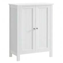 Floor Storage Cabinet Freestanding Storage Unit with 2 Adjustable Shelves for Bathroom Living Room Dining Kitchen 11.8 x 23.6 x 31.5 Inches Cloud White UBCB60WV1 - Nube blanca - Ver 8