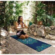 nuveti Alfombrilla de yoga de viaje impresa de 1/16 pulgadas de grosor antideslizante con bolsa de transporte plegable ligera de gamuza y goma natural para yoga pilates y fitness 72 pulgadas de largo x 24 pulgadas de ancho x 1.5 mm - Sr. CuJinHua - Ver 6