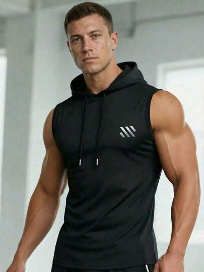 ZYNTH BALENO 男士休闲印花连帽背心，适合健身、户外运动和四季穿着