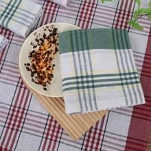 A Pack Of 1/3/6 Polyester BlendKitchen Towels, Dish Towel, Checkered Design, CleaningDishcloth, Scouring Pad, 100% Soft Absorbent Blend ClothNapkins, Suitable For Bar Restaurants, Modern Style,Rectangular, Kitchen Cleaning Supplies - Multicolor - View 4