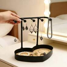 珠宝展示架，创意珠宝收纳挂架，耳环、项链、手镯展示架，奢华款 - 黑色 - 查看 6