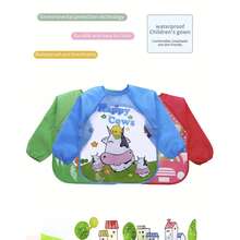 1/6 piezas Delantal impermeable de manga larga para niños, adecuado para ropa de pintura infantil, delantal de artista, suministros de arte para niños pequeños, delantal infantil, delantal infantil, delantal infantil, delantal de pintura infantil - Multicolor - Ver 4