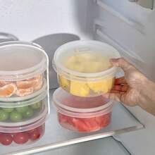 2100毫升三层圆形塑料饭盒，带提手，便携大容量水果便当盒，可堆叠密封食品容器，耐冷耐热，适合学生和成人用于学校、办公室、户外露营、野餐、旅行、返校等场合。 - 彩色 - 查看 8