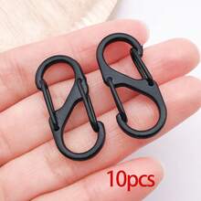 10pcs Colorful S Carabiner Clips Spring Loaded Quick Hook Keychain Backpack Bag Charm DIY Craft Accessories 14x33mm - Buckle - View 12