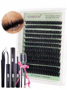 Bộ 192 sợi mi giả D-Curl mềm mại, dung lượng lớn, phù hợp cho người mới bắt đầu, mềm mại và tự nhiên, thích hợp sử dụng tại nhà, mi giả dạng tách sợi, nhẹ và có thể tái sử dụng, kiểu dáng cổ điển, mi tổng hợp, bao gồm nhíp, cọ chải mi và mascara, bộ mi giả, phù hợp cho người mới bắt đầu, bộ dụng cụ nối mi, trang điểm mắt 5D, thích hợp cho sử dụng hàng ngày, các dịp trang trọng, đám cưới, v.v. - Nhiều màu - Xem 2