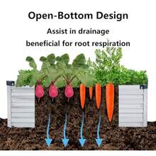 2 Pack 6x3x1FT Galvanized Raised Garden Beds Kit Outdoor Metal Gardening Planter Box For Vegetable Elevated Flower HerbsSilver - 銀色(2 件裝) - 查看 3