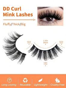 1 Set Of 7 Pairs Cartoon Cat Eye False Eyelashes, Natural & Full Look Fake Lashes, Thick Eyelash Extension, Travel Makeup Essential - A - View 4