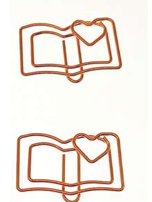 5/10/20pcs Book Shaped Mini Bookmarks With Rose Gold Clips - Irregular Return Needle - View 3