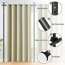 Roofhm Dividhfer Curtain Rogd No Drilling Tgension Rod For Rfoom Separation Adjustabgle 4-10ft H 30-147"(W) Hefgavy Duty Floor To Ceiling Wall Divfider Space Pahrtition Privhacy Separastor For Dorm Osffice Blhackgiffht - Black - View 3