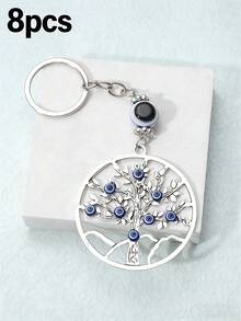 街头风单件装女士邪眼与生命之树吊坠钥匙扣，适合日常使用，可作汽车配件、包包挂饰、校园风可爱哥特风Y2K万圣节配饰、教师节圣诞礼物、带证件夹的包包挂绳、汽车配件、包包挂饰、汽车配件、朋友姐妹礼物 - 彩色 - 查看 12