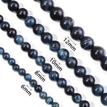 1pc AB Grade Deep Blue Tiger Eye Beads, 6/8/10/12mm Natural Stone Beads For Jewelry Making - Dark Blue Tiger Eye - View 4