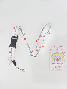 1条可爱教师证挂绳，可用于悬挂证件卡、钥匙、钥匙扣，配有金属钥匙圈，也可作手机挂绳，是送给女性、教师和员工的理想礼物。 - 彩色 - 查看 13