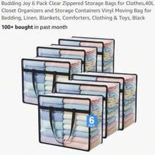 1/4 Blanket Storage Bag, 40L Extra Large Clear Plastic Storage Bag, For Storing Clothes, Quilts, Bedding, Moving Supplies, With Zipper And Reinforced Handles - Multicolor - View 9