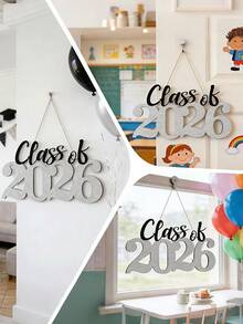 2026 Graduation Decorations, 2026 Class Identification, 2026 Silhouette Decorations, Graduation Photo Background, Customizable Color Identification, High School/University Graduation Decorations, 2026 Graduation Class Identification, Graduation Party Props, Graffiti DIY Identification, Graduation Photo Props - 2026 Graduation Pendant (Silver) - View 4