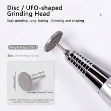 1pc Diamond Grinding Disc, Sanding Disc For Removing Excess Glue, Trimming Calluses And Shaping Cuticles, Back To School Season - Silver - View 6