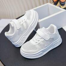 1 đôi giày thể thao lưới thoáng khí cho bé gái, đế mềm nhẹ, kiểu dáng thời trang đa năng màu trắng. - trắng - Xem 4
