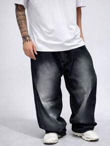 Men's Cargo Pants Dazzling Jeans Balloon Extra Large Pocket Original Men's - 黑色 - 查看 1