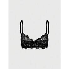 [Free Shipping] Goth Floral Lace Underwire Triangle Cup Bra, For Valentine's Day - Red - View 3