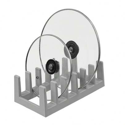 1 pezzo Supporto organizzatore creativo per coperchi di pentole da cucina, rastrelliera per asciugare ciotole e piatti, separatore per ripiani e coperchi, contenitore per piatti e coperchi