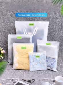 10pcs Travel Zipper Bags, PE Storage Bags, Translucent Plastic Bags With EVA Zipper, Zipper Bags, Waterproof Packaging Bags - Clear - View 4