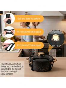 通用硅胶锅盖固定带 可重复使用 防溅弹力带 耐热锅盖支架 餐具工具 - 彩色 - 查看 7