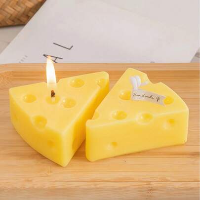 1 Nến thơm dễ thương - Hình dạng pho mát, không khói, tạo ánh sáng ấm áp. Lý tưởng để làm đạo cụ chụp ảnh, điểm nhấn trang trí nhà cửa hoặc vật trang trí sáng tạo. Hoàn hảo cho bàn tiệc, quà tặng đám cưới/tiệc tùng/tiệc chiêu đãi, và là món quà duyên dáng dành cho phụ nữ hoặc Ngày của Mẹ.