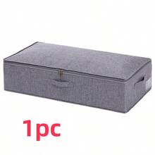 1pc/2pcs/3pcs Minimalist Breathable Clothes Storage Bin With Premium Faux Linen Texture, Dustproof Wardrobe Organizer Bag With Visual Laber And Sturdy Zipper, Underbed Space Saving Box For Bedroom Sweaters And Blankets - View 12