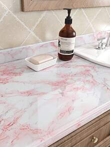 Luxury Aesthetic Pink Marble Texture Wallpaper, Suitable For Living Room, Bedroom, Office, Birthday Party, Anniversary, Valentine's Day, Spring/Summer Events, Home Decor, Event Decoration, Elegant Style, Durable Material, Marble Pattern Design - Redstone - View 3