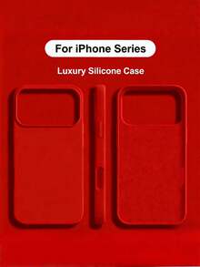 Liquid Silicone 3-Layer Full Coverage Soft Protective Phone Case, Compatible With IPhone 17, 17 Air, 17 Pro, 17 Pro Max, Shock-Absorbing, Scratch-Resistant Microfiber Lining, Also Fits 13, 11, 16 Pro Max, 15, 14 Plus, 12 Mini, XS Max, 7, 8 Plus - Red - View 1