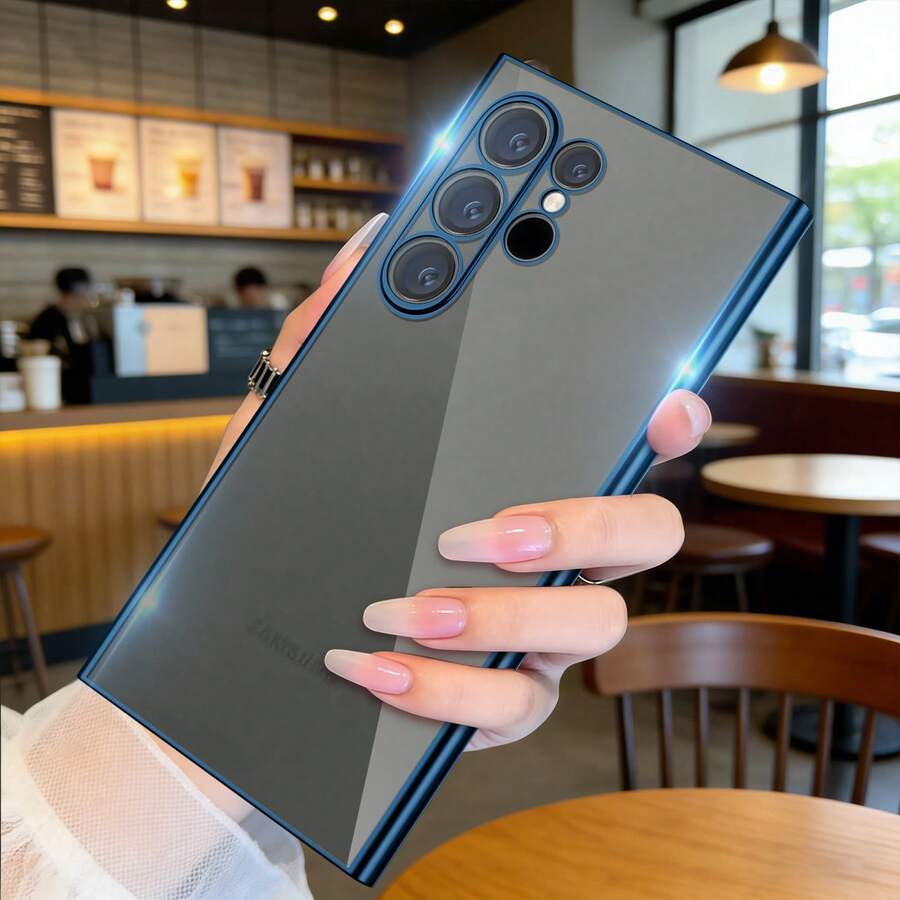 【人気のあるもの】Galaxy S24 ultra ケース クリア スマホケース 透明 薄型 ソフト TPU 耐衝撃 メッキ加工 ストラップホール付き 軽量 - ブルー - チェックする 1