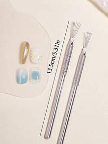 1pc Metal Multi-Function Nail Texture Pen, Nail Art Painting Pen, Dotting Pen, Professional Nail Salon Tool - Multicolor - View 8