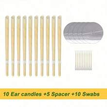 25pcs Ear Cleaning Swabs Set With Ear Candles, Fireproof Tray And Cleaning Rods - And Gentle Earwax Removal Tools For Home Spa Use, Travel And Daily Hygiene - Multicolor - View 9
