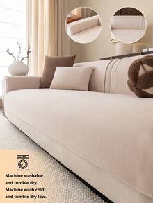 1 Buah Sarung Sofa Chenille yang Dapat Dicuci dengan Mesin - Sarung Sofa Anti Selip untuk Dekorasi Rumah, Cocok untuk Sofa 1/2/3/4 Dudukan - Dark Grey - View 1