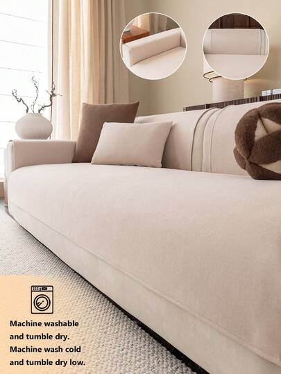 1PC Chenille Machine Washable Sofa Cover - Non-Slip Couch Slipcover For Home Decor Fit 1/2/3 /4 Seater Sofa