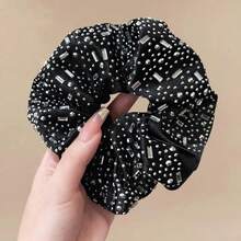 1个奢华宽版水钻发圈，闪亮马尾辫发圈，丸子头扎带 - 彩色 - 查看 4