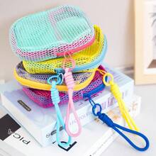 1 túi đựng mỹ phẩm lưới dung tích lớn, túi đựng đồ trang điểm thoáng khí di động, túi đựng đồ vệ sinh cá nhân có thể gấp gọn. - Nhiều màu - Xem 3