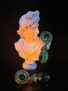 Women's Geometric Disc Dangle Earrings, Teardrop Pendant Earrings Suitable For Party, Music Festival, Daily Wear - Earring - View 3