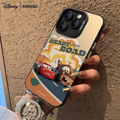 Miniso غطاء هاتف بتصميم ليغنينغ ماكوين وماتر من سيارات بيكسار ديزني مناسب لهواتف آيفون 17/17 برو/17 برو ماكس/17 إير/16/15/14/13/12/11/X/7/8 بلس، هدايا عيد الميلاد للصديقة