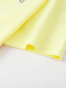 Balabala Áo thun ngắn tay bằng cotton nguyên chất, nhanh khô, dành cho bé trai và bé gái, kiểu dáng thường ngày, cổ tròn. - bướm vàng - Xem 5