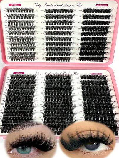 570/60 Clusters Thick, Fluffy, Long False Eyelashes, 0.07mm D-Curl Eyelashes, 30D-100D/10-18mm Mixed Length, Faux Mink Individual Lashes, Natural & Soft, Suitable For Any Makeup. Eyelash Clusters, Individual Lashes, False Eyelashes