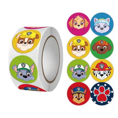 Paw Patrol 500pcs/Roll Cute Cartoon Stickers, Japanese Style Adorable Stickers, Suitable For DIY Gifts, Packaging, Decoration, Party Favors