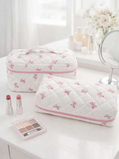 可爱又大容量的化妆包/手提包，轻便，非常适合旅行、日常生活和外出。